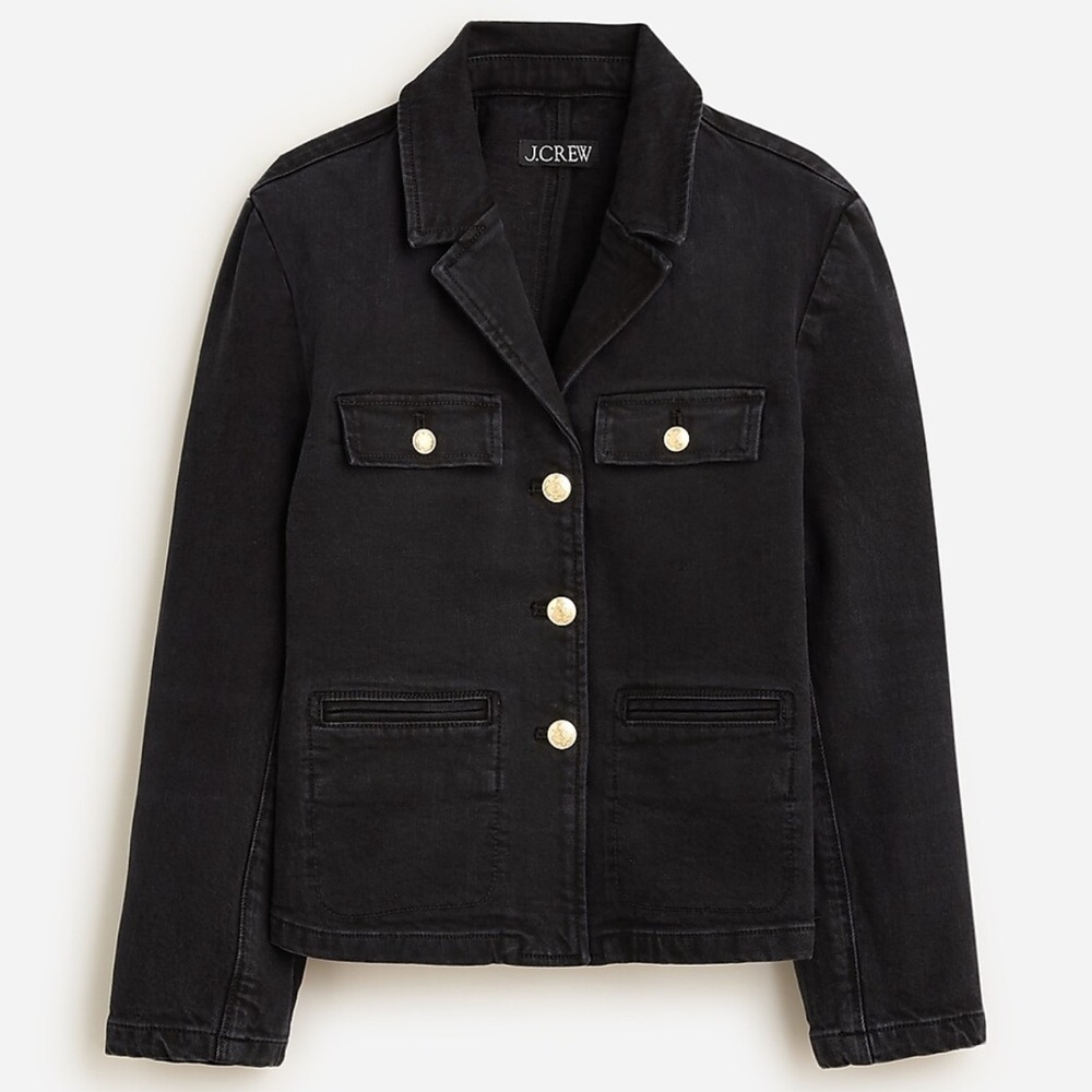 J. Crew Denim‎ blazer-jacket in washed black ladies size 8 NWT